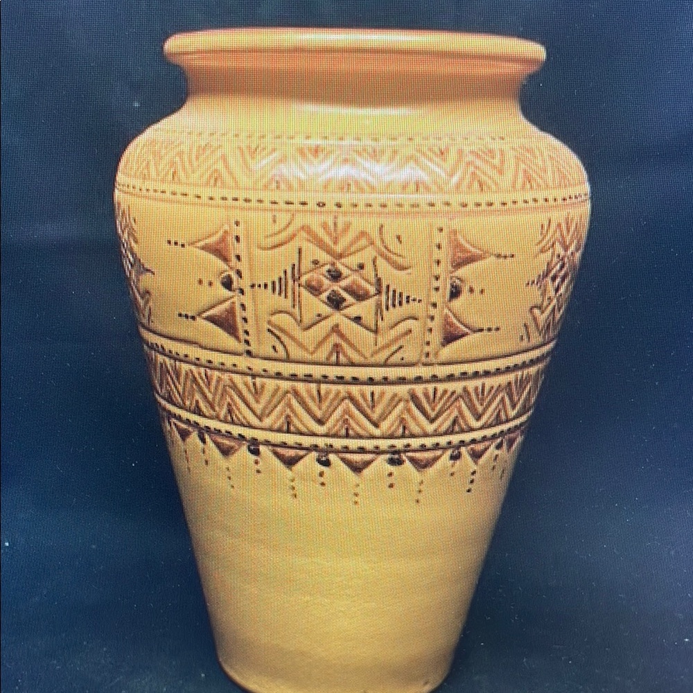 Handcrafted Tan Ceramic Vase